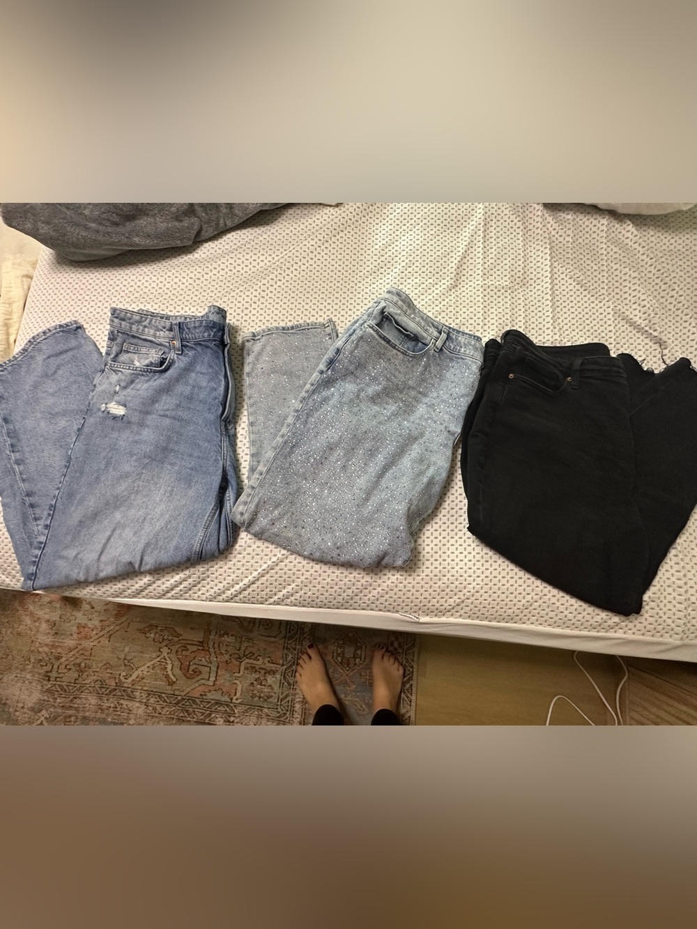 Women’s Light Blue & Black Jeans - Classic Casual Styles size 18 lot of 3
